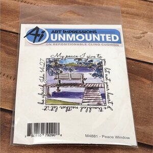 ART IMPRESSIONS M4881 PEACE WINDOW UNMOUNTED RUBBER STAMP JOHN 14v27